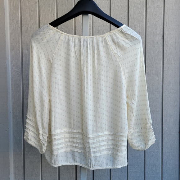 AEO | Beautiful Viscose Blouse NWOT Ruffles Ladies S/M Cream Floral - Picture 3 of 16